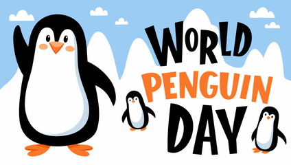 World penguin day vector illustration