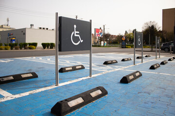 Parking space in the parking lot for the disabled