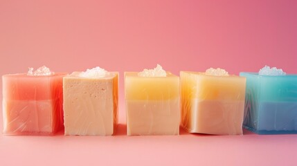 Delicate Tofu Pudding Enchanted by Soothing Gradient Backdrop Showcasing Dessert Musings with Ample Copyspace