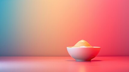 Delicate Tofu Pudding Nestled in a Soothing Gradient Backdrop Inviting Culinary Musings