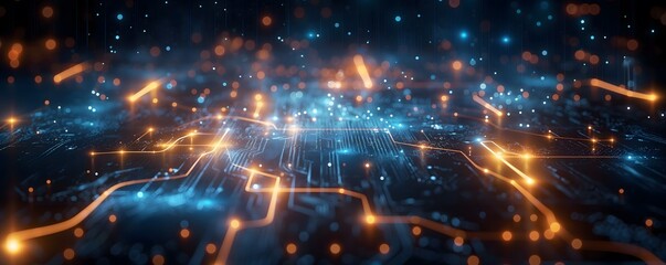 IT technology background that portrays the resilience of digital systems in the face of challenges and disruptions