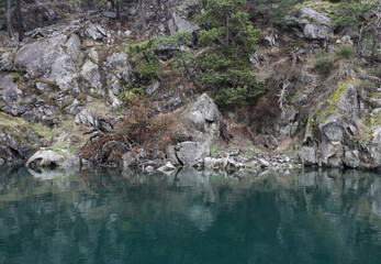 Rocks on the shores of ocean bay