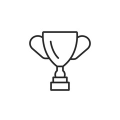 Trophy cup icon. Simplistic design of a classic trophy cup, symbolizing winning and high achievement in sports, business, or other competitive endeavors. Vector illustration.
