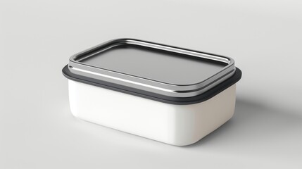 Blank mockup of a customizable lunch box with interchangeable lids. .