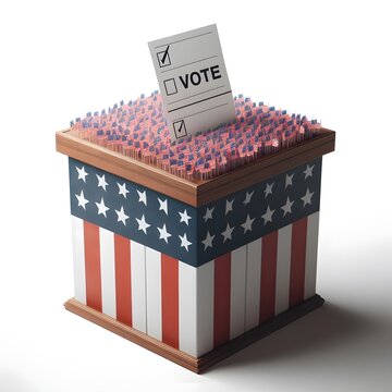 ballot box with the flag