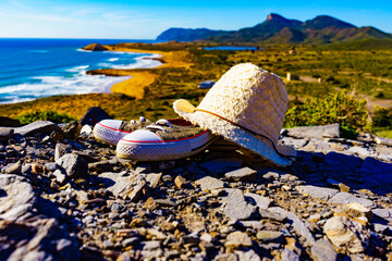 Coast landscape with summer walk equipment, Spain.