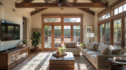 Craftsman revivals with exposed beams  AI generated illustration