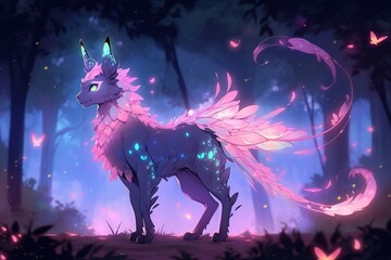 Obraz premium anime illustration of fantasy fairy creature