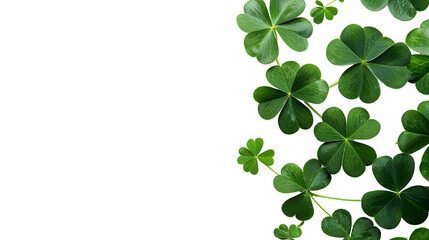 Four leaf clover on a white background. St. Patrick's Day celebration, luck and fortune concept,...
