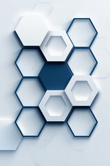A blue and white hexagonal patterned wall