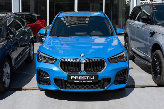 ISTANBUL, TURKEY - APRIL 21, 2024: 2020 BMW X1 1.8i manufactured by German automaker BMW in various engine and body configurations.