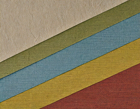 background of colored craft paper stripes backdrop wallpaper with copy space