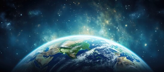 View of planet earth in cosmic space - obrazy, fototapety, plakaty