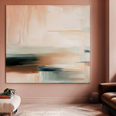 Part of the interior, abstract painting on the wall of the apartmen., generated Ai