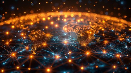 Fototapeta premium global network and connectivity, data transfer and cyber technology, information exchange-4