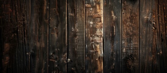 Dark Wood Texture on Black Background