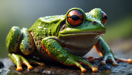 frog in new style  - obrazy, fototapety, plakaty