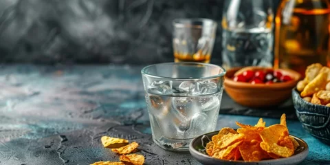 Foto op Aluminium Cool vodka with snack Generative AI © Valentine