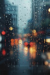 rain in the city rainy weather wet city streets Generative AI