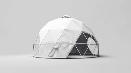 Blank mockup of a sleek and modern geodesic dome tent perfect for outdoor events. .