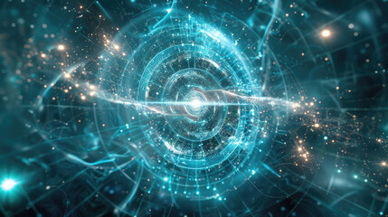 A digital creation displaying a vibrant blue spiral design