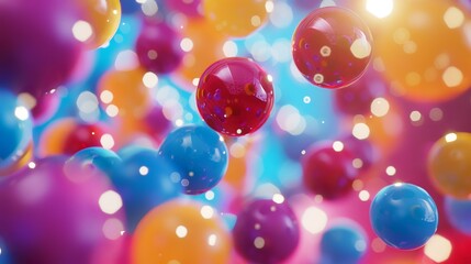 abstract background with colorful bokeh defocused lights and balls