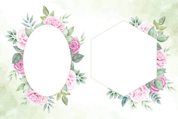 Fototapeta na wymiar watercolor floral frames multi purpose template design
