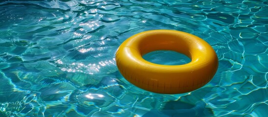 Orange Ring Floating in Pool of Water