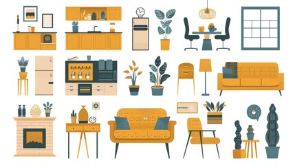 HandDrawn Flat Household Icons A Warm Intimate Personal Touch for Home