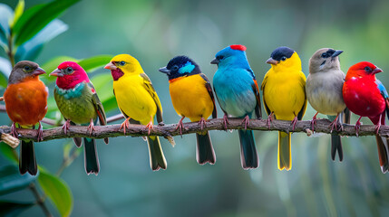 bird with different colors and a cute face.