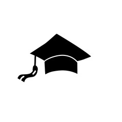 graduation cap silhouette icon