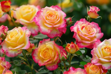 Roses are so beautiful with a combination of yellow and pink - generative ai