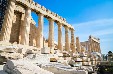 Panoramic view of Parthenon temple in Acropolis, Athens, capital of Greece. - 791164708