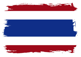 Thailand flag with paint brush strokes grunge texture design. Grunge brush stroke effect