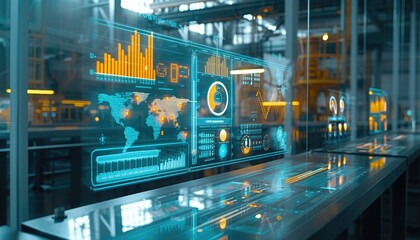 Cutting-edge holographic manufacturing line with real-time statistics tracking. 🌐📊 Revolutionizing production efficiency and quality control. #FutureTech