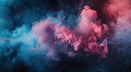 Blue and Pink Cloud Drifting in the Air