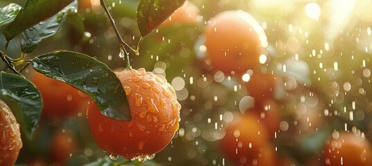 Bunches of Oranges on an Orange Tree