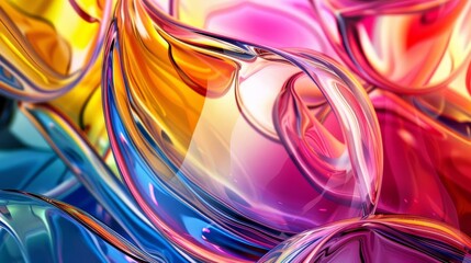 abstract colorful glass shapes creating vibrant wallpaper background design