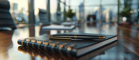 Pen on Top of Wooden Table