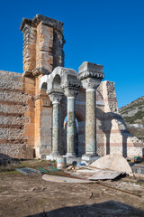 Ancient Ruins at archaeological area of Philippi, Greece