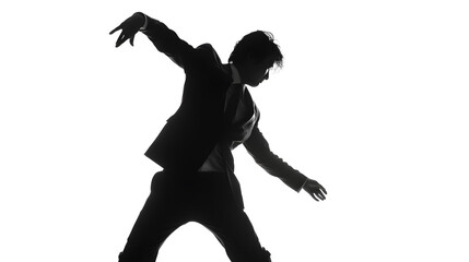 Fototapeta na wymiar silhouette of K Pop Idol dancing 