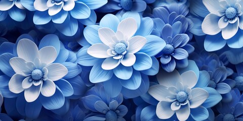3D Illustration of beautiful Blue flowers 3d background 3D Wallpaper 