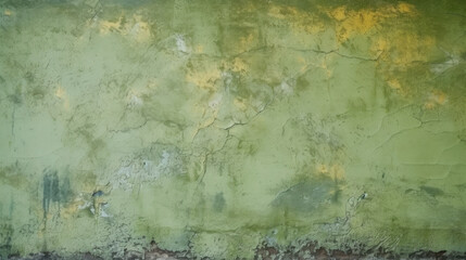 Dappled green and yellow abstract background with crackled patterns, subtle light reflections, and aged vintage feel.