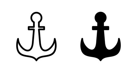 Anchor icon vector isolated on white background.Anchor symbol logo. Anchor marine icon.