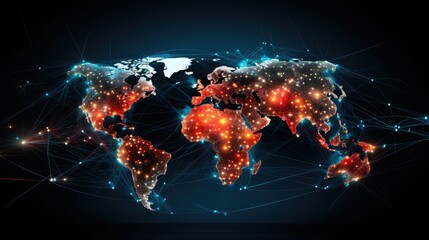 Abstract data of global internet usage and connectivity