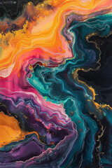 Obraz premium abstract fluid painting with bright and unique colors