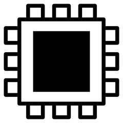 Computer chip circuit board flat icon for apps and websites