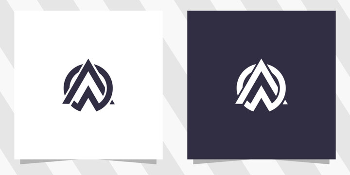 letter wa aw logo design