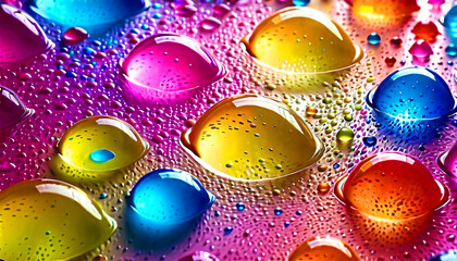 Bright colorful glowing bubbles, abstract pattern background