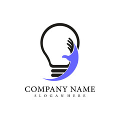 care bulb logo vector template illustration design